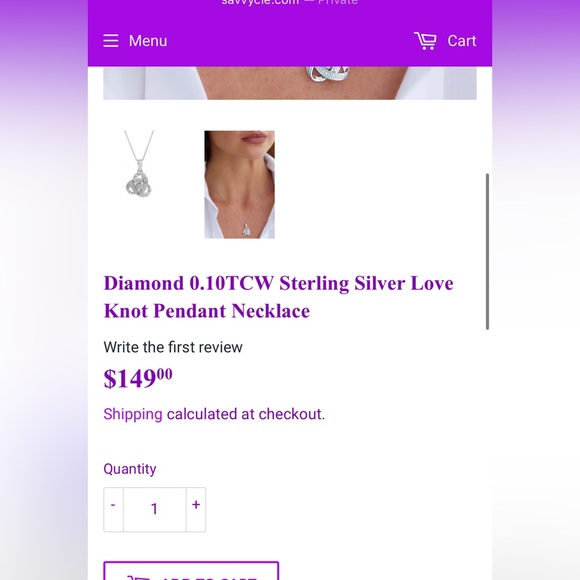 New Savvy Cie Silver Knot Pendant Necklace - Picture 9 of 10